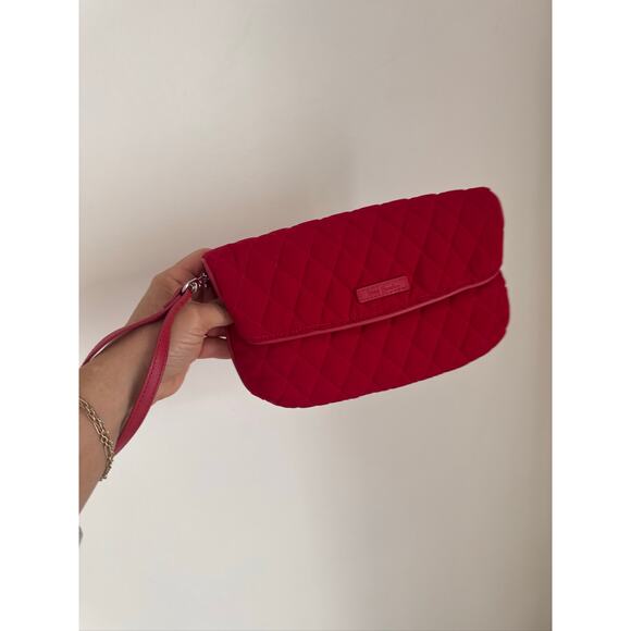 Vera Bradley Quilted Cotton Wristlet Clutch - Red - Picture 1 of 7
